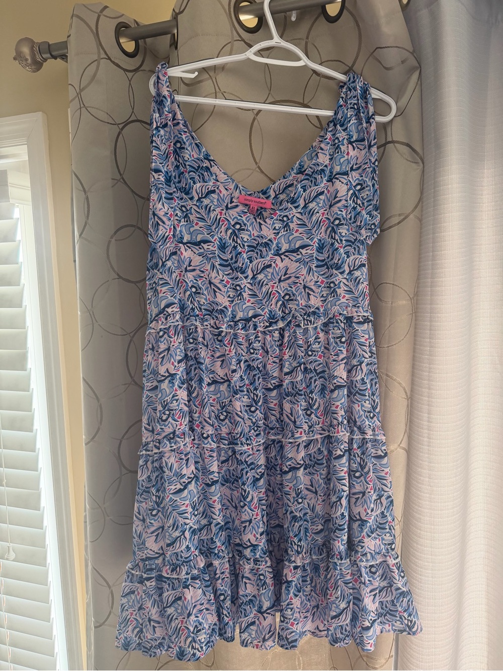 Simply Southern Blue and Pink Abstract Floral Top